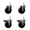 Service Caster 4 Inch Phenolic Wheel Swivel 58 Inch Threaded Stem Caster Set 2 Brakes SCC SCC-TS20S414-PHS-58212-2-PLB-2 - alternate 1